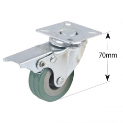 Gumové koliesko 50mm, 50kg otočné s brzdou
