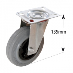 Gumové koliesko 100mm, 70kg otočné