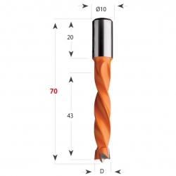 CMT 309 Vrták kolíkovací nepriechodzí S10 L70 HW - D12x43 S=10x20 L70 L