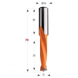 CMT 311 Vrták kolíkovací nepriechodzí S10 L70 HW - D11,1x35 S=10x30 L70 L