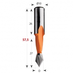 CMT 313 Vrták kolíkovací priechodzí S10 L57,5 HW - D5x27 S=10x26 L57,5 L