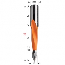 CMT 314 Vrták kolíkovací priechodzí S10 L70 HW - D4,76x35 S=10x26 L70 P