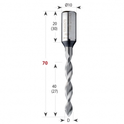 CMT 314 Xtreme Vrták kolíkovací priechodzí S10 L70 HWM - D3x27 S=10x30,5 L70 L