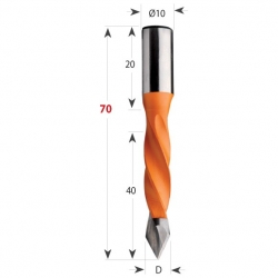 CMT 375 Vrták kolíkovací priechodzí S10 L70 HW - D9x40 S=10x20 L70 P