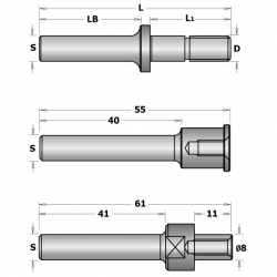 CMT C924 Tŕň tanierovej frézy, upnutie maticou s ložiskom - S=12