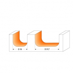 CMT C951 Žliabková fréza - R6,4 D19x16 S=8 HM