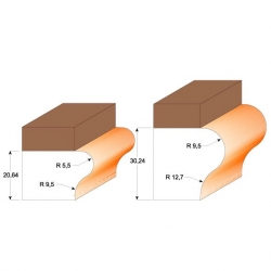 CMT C955 Fréza na hrany parapetov - R5,5+9,5 D31,7x25,4 S=12 HM