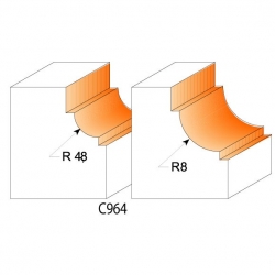 CMT C963 Zaoblovacia fréza vypuklá - R4,8 D25,4x11,5 S=8 HM