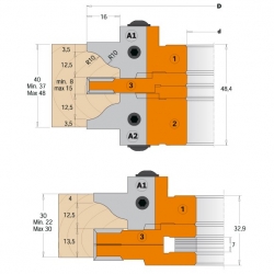 CMT Fréza na výrobu dverí MAN - D147 d40 Z2+2 ALU