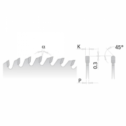 CMT CHROME Pílový kotúč na lamino, DTD a MDF - D300x3,2 d30 Z72 HM