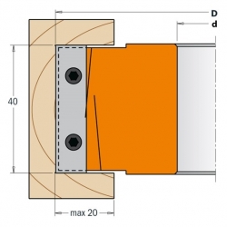 CMT Univerzálna frézovacia hlava s predrezmi MAN - D118x40-50 d50 Z2+2 ALU