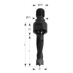 CMT Vrták kolíkovací so závitom S=M10, 11x4 HW - D10x40 LB55 P