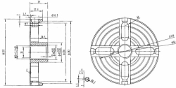 Štvorčeľusťové skľučovadlo ø 150 mm