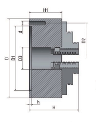 3-čeľusťové skľučovadlo s centrickým upínaním Ø 100 mm