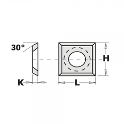 N013 Žiletka tvrdokovová predrez - 13,6 x 13,6 x 2 LaminoMDF CMT