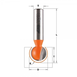 CMT C968 Drážkovacia guľová fréza - R12,7 D25,4x23,5 L70 S=12