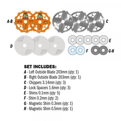 CMT Sada drážkovacích kotúčov DADO PRO - D203x6,2-20 d15,87 Z12 HW