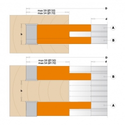 CMT Nastaviteľná drážkovacia fréza 2 dielna MAN - D150x14-28 d30 Z2+2 V2+2 ALU