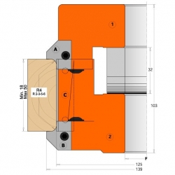 CMT Nôž pre C694005 - pár žiletiek R2+45° prof.A2 horné