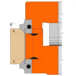 CMT Nôž pre C694005 - pár žiletiek R3+45° prof.A3 horné