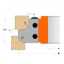 CMT Nôž pre C694007 - pár žiletiek R12mm