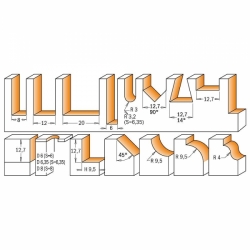 CMT Super sada fréz - 15ks S=8 HM