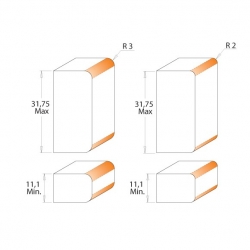 CMT Zaoblovacia obojstranná fréza - R2 nebo 3 I11,1-31,75 S=12 HM