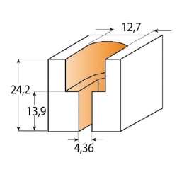 CMT C913 Fréza na skrutky - D12,7x24,2 d4,36x13,9 S=8 HM