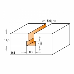 CMT C950 Fréza na cylindrické drážky HW - D8,5x11,5 d5,6 L47 S=8 Z1, M5