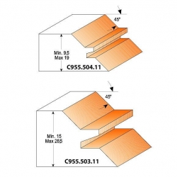 CMT C955 Fréza na spoje 22,50-45° CMT - D50,8x22,2 45° S=12 HM