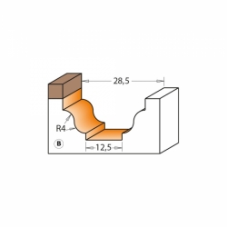 CMT C965B Profilová fréza čelná, ložisko - Profil B, R4 D28,6x14,3 S=8 HM