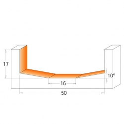 CMT C970 Čelná fréza na výplne dvierok - D50 d2=16 I17 A=10° S=12