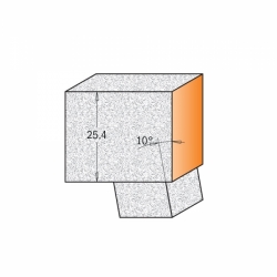 CMT C980.57 Orezávacia fréza s kónickým ložiskom na CORIAN - D22x25,4 A10° L78 S=12