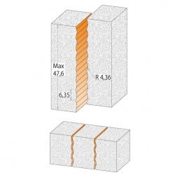 CMT C981 Zvlnená fréza na CORIAN - R4,36 D15,87x51 S=12