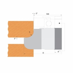 IGM F612 Fréza zaoblovacia konvex-konkáv R4 MAN - D119x25 d30 Z2 ALU