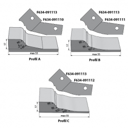 IGM Profilový nôž typ A pre F634 spodné