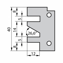 IGM Profilový nôž pre 641 - Profil C, 40x26x2mm