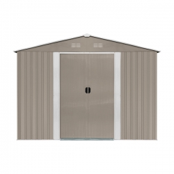 Riwall PRO RMSA 12x10 Brown zahradní domek kovový 3 x 3,7 m se sedlovou střechou hnědý