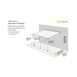 Palram Sierra 3000 antracit 3 x 3 hliníková (montovaná) pergola