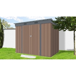 Riwall PRO RMSP 6x8 Brown zahradní domek kovový 2,4 x 1,8 m s pultovou střechou hnědý