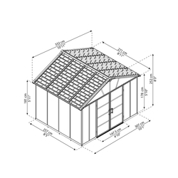 Palram Yukon 11' x 9' antracit záhradný domček