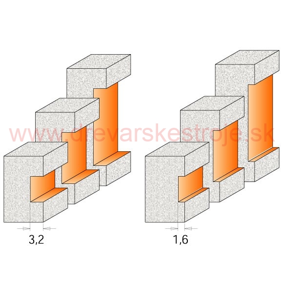 CMT C980 Drážkovacia bočná fréza CORIAN - D22,2 I19,05 R4,76 S=12