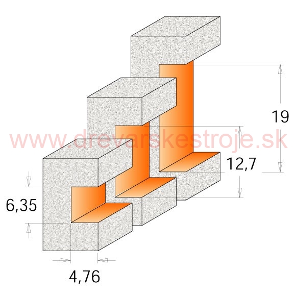 CMT C980 Drážkovacia bočná fréza CORIAN - D22,2 I6,35 R4,76 S=12