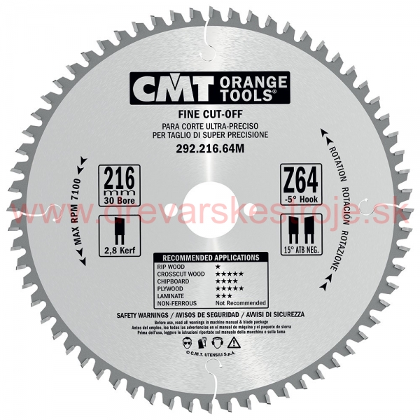 CMT Pílový kotúč pre elektronáradie, finálny rez - D130x2,4 d20 Z36 HM